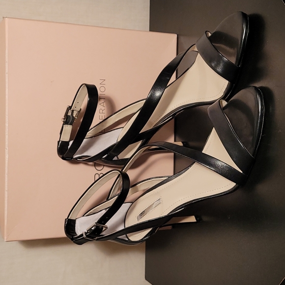 BCBGeneration Diego Black High Heel Ankle Strap Shoes - Picture 2 of 9